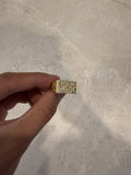 Gold Nugget Ring with Diamond Stones